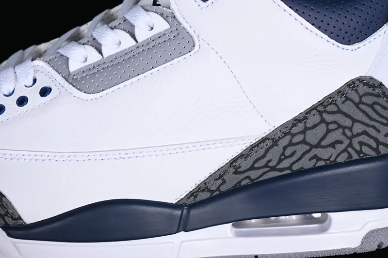 All categories Air Jordan Jordan series basketball shoes Air Jordan 3 L version Air Jordan 3 Retro "Midnight Navy" AJ3 Joe 3 midnight blue cement color CT8532-140